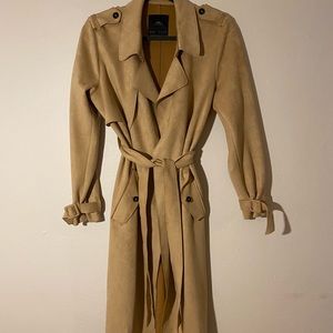 Zara Tan Sued Trenchcoat